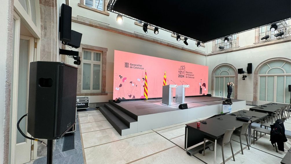 Plató audiovisual en el Parlament de Catalunya