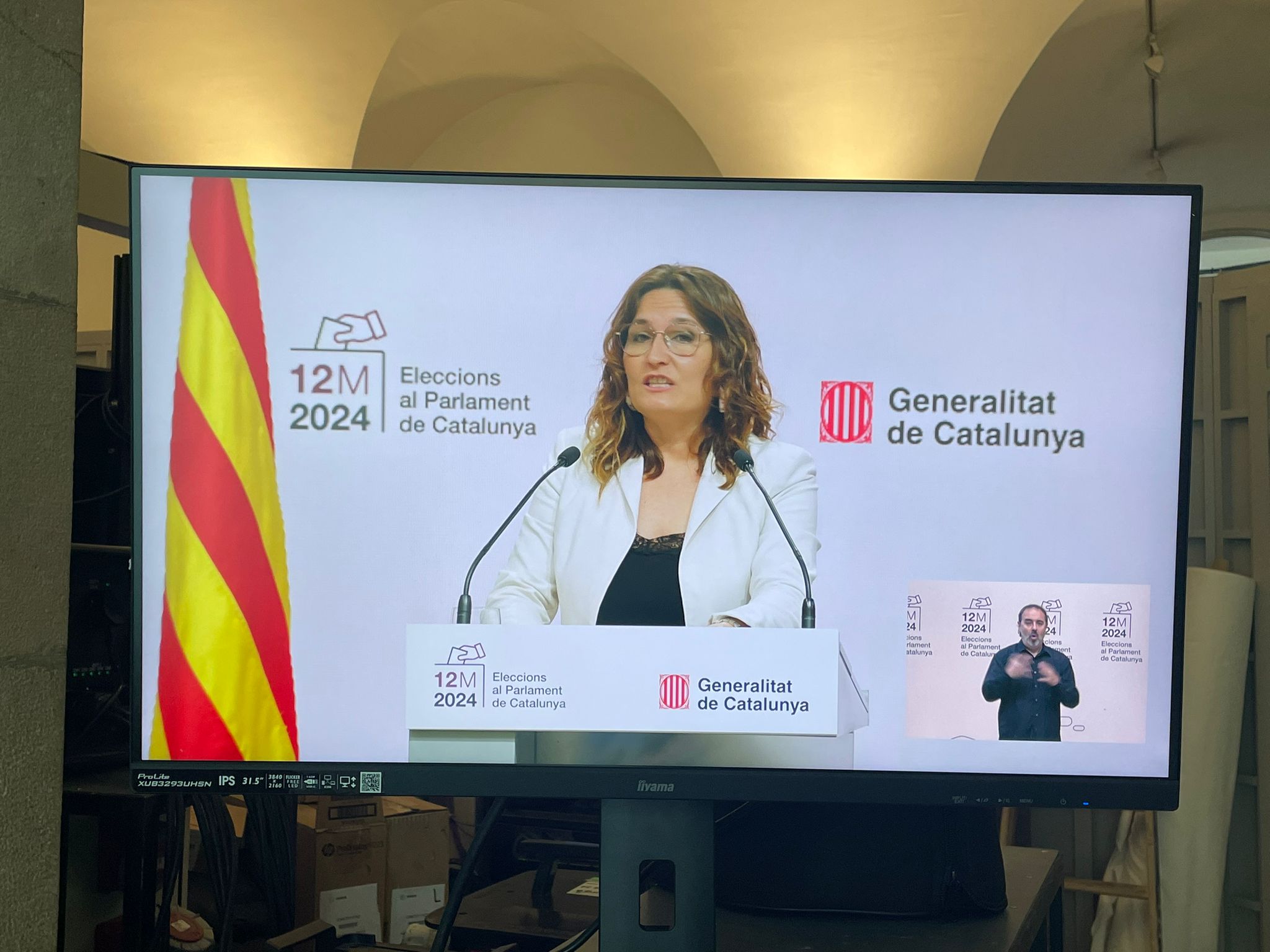 pantalla comparecencia gobierno catalan